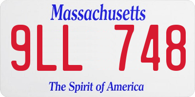MA license plate 9LL748