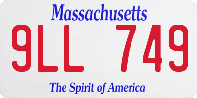 MA license plate 9LL749