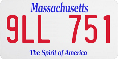 MA license plate 9LL751