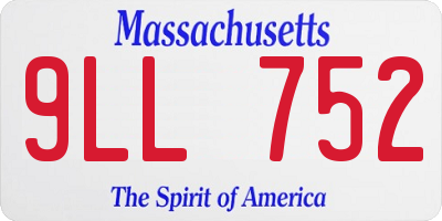 MA license plate 9LL752