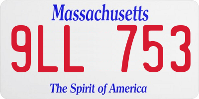 MA license plate 9LL753