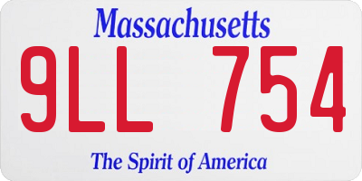 MA license plate 9LL754