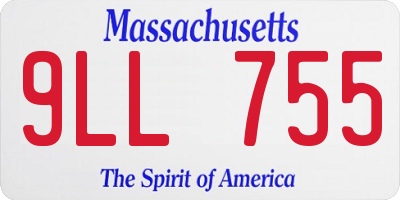 MA license plate 9LL755