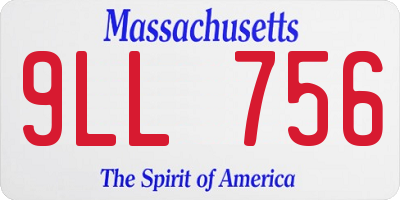 MA license plate 9LL756