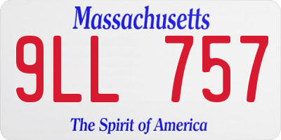 MA license plate 9LL757