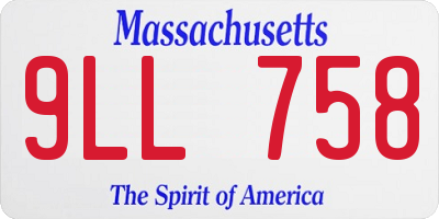 MA license plate 9LL758