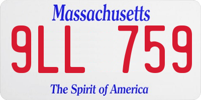 MA license plate 9LL759