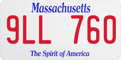 MA license plate 9LL760