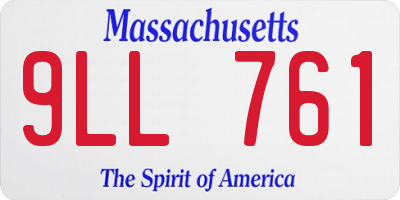 MA license plate 9LL761