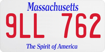 MA license plate 9LL762