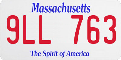 MA license plate 9LL763