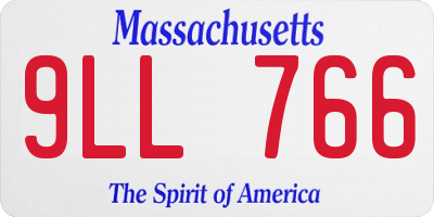 MA license plate 9LL766