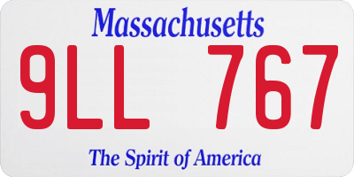 MA license plate 9LL767