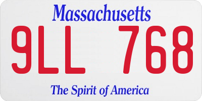 MA license plate 9LL768
