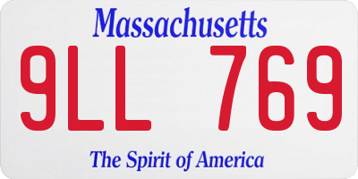 MA license plate 9LL769