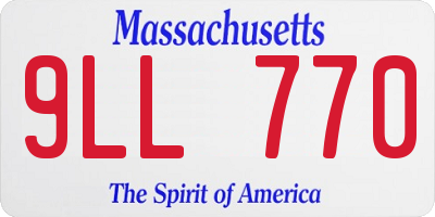MA license plate 9LL770