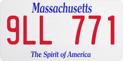 MA license plate 9LL771