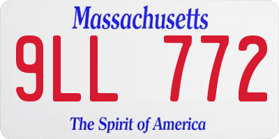MA license plate 9LL772