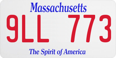 MA license plate 9LL773