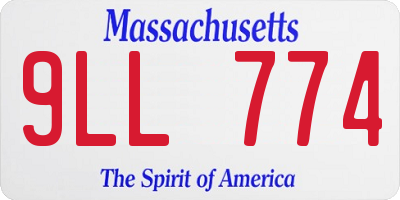 MA license plate 9LL774