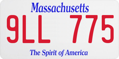 MA license plate 9LL775