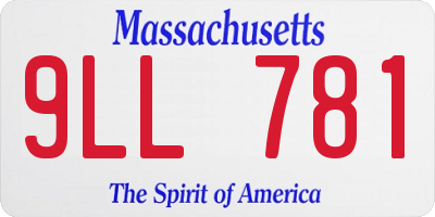 MA license plate 9LL781