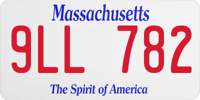 MA license plate 9LL782