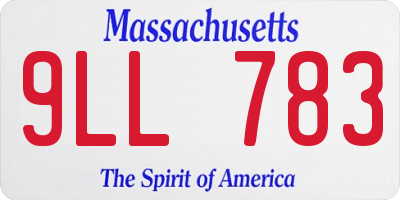 MA license plate 9LL783