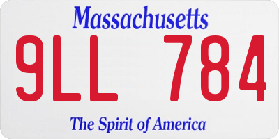 MA license plate 9LL784