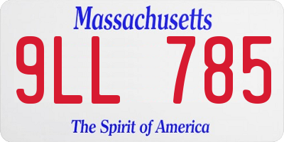 MA license plate 9LL785