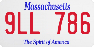 MA license plate 9LL786