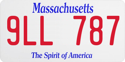 MA license plate 9LL787