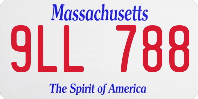 MA license plate 9LL788
