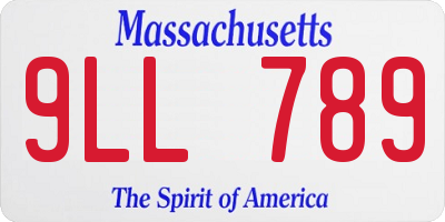 MA license plate 9LL789