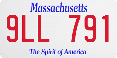 MA license plate 9LL791