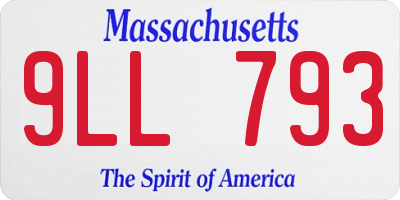 MA license plate 9LL793
