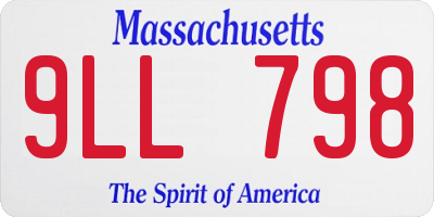 MA license plate 9LL798