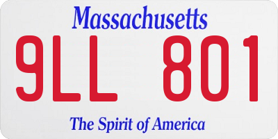 MA license plate 9LL801