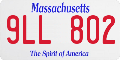 MA license plate 9LL802