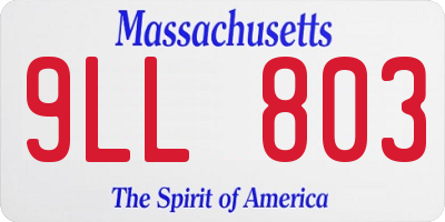MA license plate 9LL803