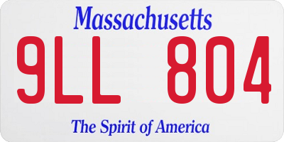 MA license plate 9LL804