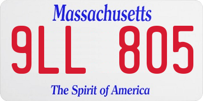 MA license plate 9LL805