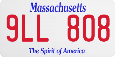 MA license plate 9LL808