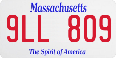 MA license plate 9LL809