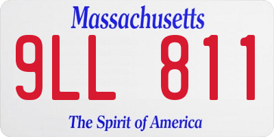 MA license plate 9LL811