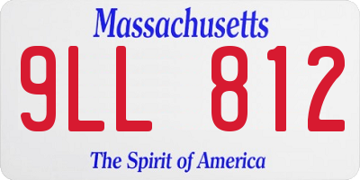 MA license plate 9LL812