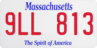 MA license plate 9LL813