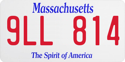 MA license plate 9LL814