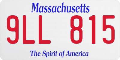 MA license plate 9LL815