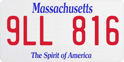 MA license plate 9LL816
